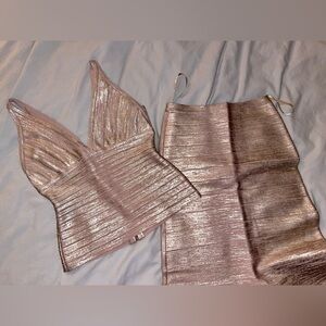 Herve Leger 2 piece top and skirt set